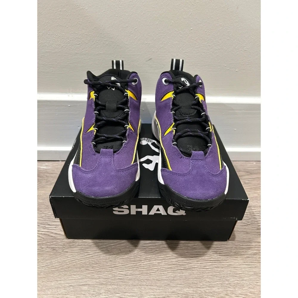 Shaq H.O.F. Basketball Shoes Purple Black Yellow Kids Size 3 AQ95027YUZ‎ NEW